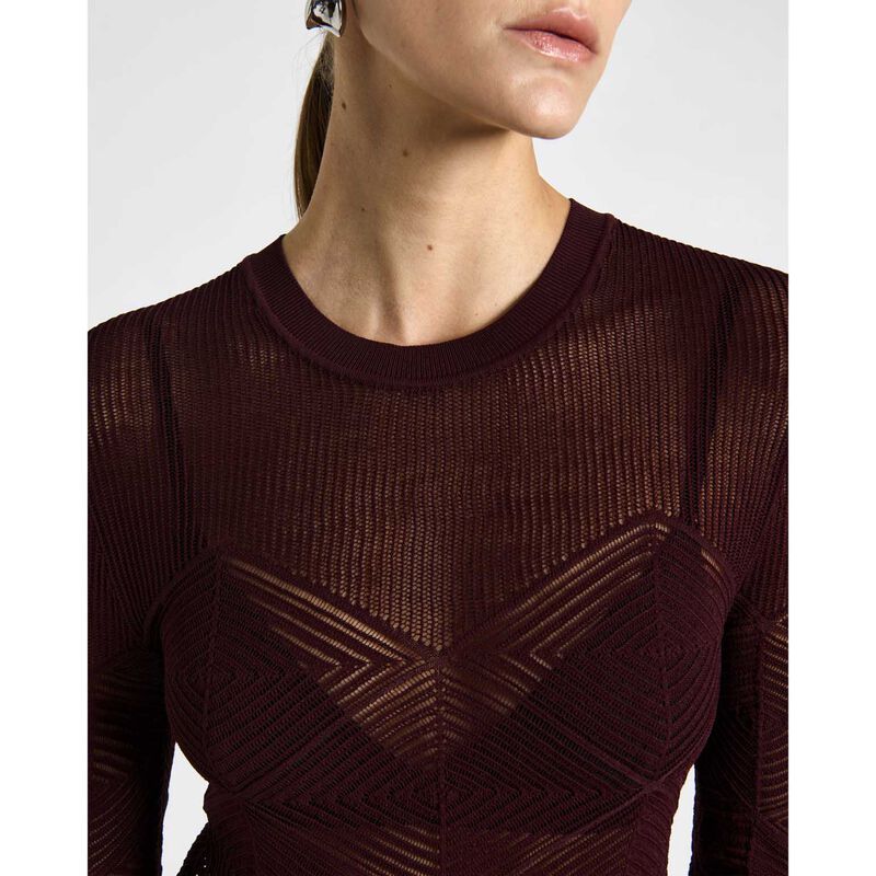 Cue Long Sleeve Diamond Pattern Knit image number 2